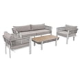 thumbnail image 2 of Yesfashion 4 Piece Patio Furniture Sets, Outdoor Furniture With Coffee Table, 2 Chairs, Loveseat, 4 Cushions And Pillows, Woven Rope Conversation Set for Porch Backyard, 2 of 9