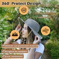 thumbnail image 2 of Tirrinia Fishing Hiking Hat for Women Safari Sun Hat Wide Brim Camping Hiking Fishing Hunting Boating Safari Cap with Adjustable Drawstring Boonie UPF 50+ Grey, 2 of 7