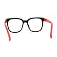 thumbnail image 4 of Kid Girls Flexible Rubber Hipster Horn Rim Blue Light Filter Computer Glasses Black Red, 4 of 4