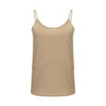 thumbnail image 5 of OGLCCG Womens Camisole Tank Tops Causal Cotton Linen V-Neck Sleeveless Tops Lightweight Summer Loose Fit Spaghetti Strap Cami Shirts,XXL,Khaki, 5 of 7