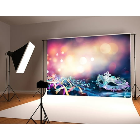 Image of MOHome 7x5ft Fantasy Neon Lights Photo Backdrop Mask Bubble Bokeh Photography Background for Party Photographer Photo Studio Backdrops