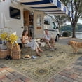 thumbnail image 2 of BERTHMEER 8'x10' Easy Jute Area Rugs for Living Room, Dining Room Office Rug Farmhouse Outdoor Patio Carpet, Washable Non Slip Indoor Outdoor Rugs for Backyard Entry Deck, Blue, 2 of 5