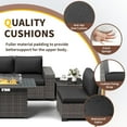 6 Pieces Patio Furniture Set Wide Arm Outdoor Patio Sectional Couch Set