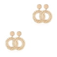 thumbnail image 4 of Aretes Circulares Hoja Cobre Sonducket Articulos Trenzados Rattan Boho Blanco, 4 of 6