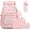 Pink, variant on Backpack Set Plaid School Bookbag with Lunch Bag Pencil Case & Water Bottle