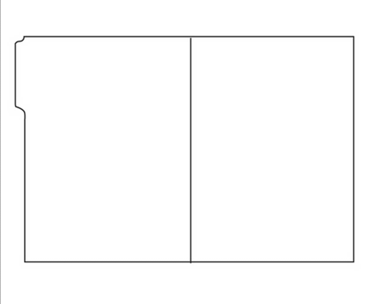 Printable LTab File Folder (8.5"x12") 1UP DCut 12"x18" Wh 100lb Paper100 Shts