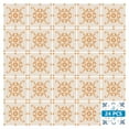 thumbnail image 2 of Mi Alma Removable Vinyl Floral Orange Cream Backsplash Tile Stickers, 24pcs, 2 of 12