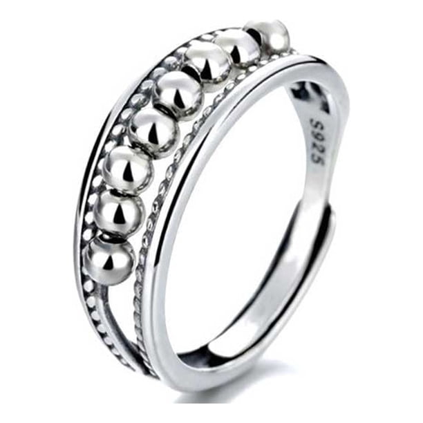 Minnieouse Anillo de apertura para hombre y mujer, anillos ajustables, decoración de círculos, cuentas chapadas, joyería Unisex para adultos, Ropa, zapatos y accesorios Miscelánea Tipo 2 Minnieouse AP012684-02