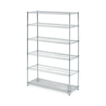 Alera NSF Certified 6-Shelf Wire Shelving Kit, 48w x 18d x 72h, Silver