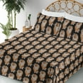 thumbnail image 3 of Ambesonne Animals Fitted & Flat Sheet with Sham 3 Pcs Set, Wild Nature Tiger Pattern, Twin, Charcoal Grey Dark Yellow, 3 of 5