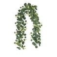 thumbnail image 2 of Luxcidy Artificial Eucalyptus Greenery Plant, Fake Silver Dollar Leaves Garland Wreath Fake Vines with White Flowers Table Runner for Wedding Arch Home Party Mantle Decor (B), 2 of 6
