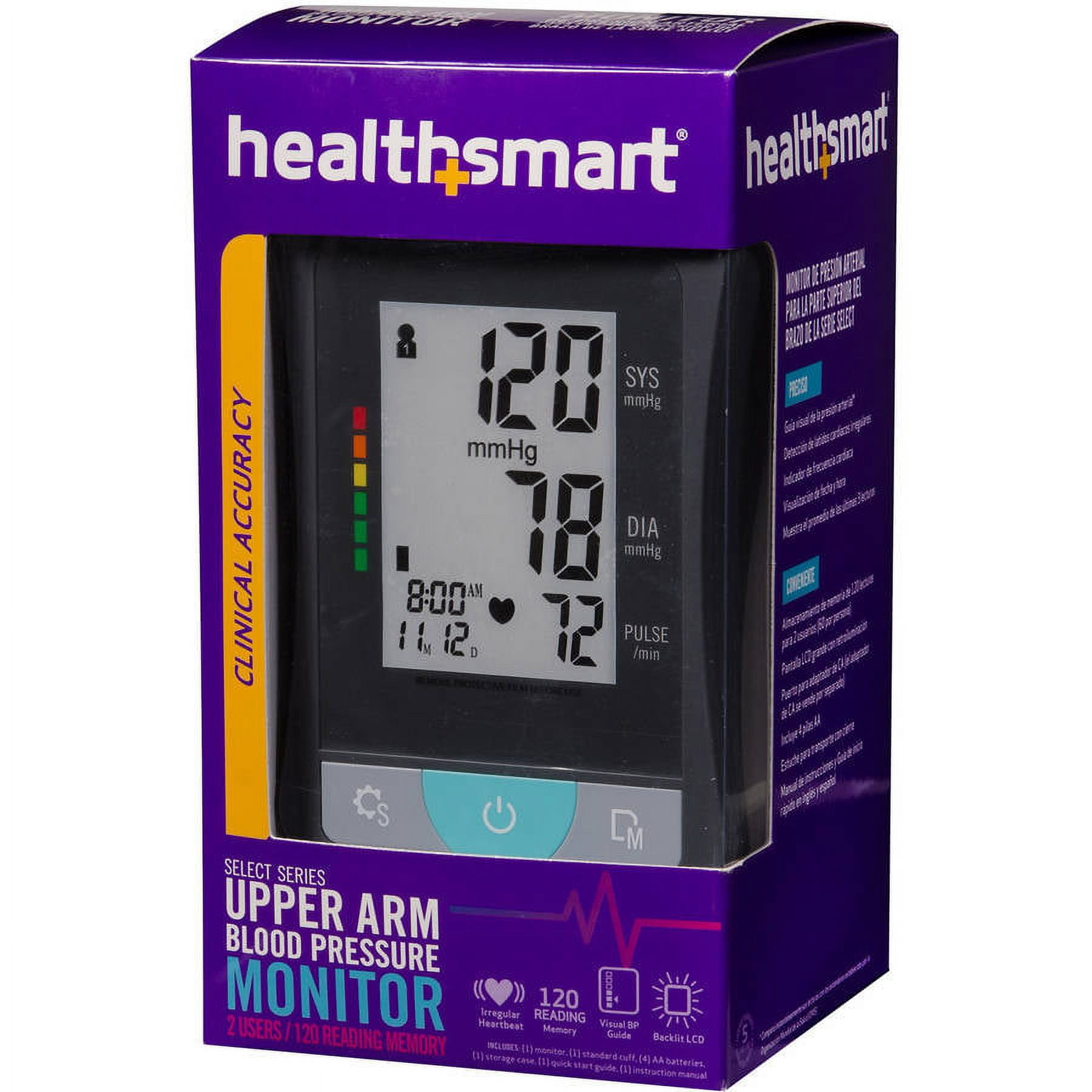 HealthSmart Digital Standard Blood Pressure Monitor with Automatic Adult  Arm Cuff 1Ct