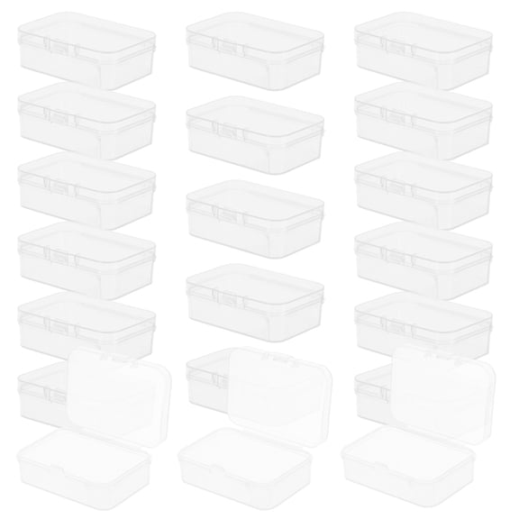 Luxshiny 20-Piece Clear Plastic Storage Containers with Lids, Compact Organizer Boxes for Small Parts, Crafts, Office Supplies