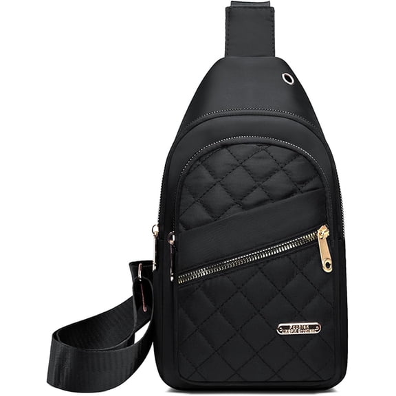 Small Sling Bakpack Crossbody Bags for Women, Women Travel Crossbody Bag, Women Quilted Chest Bag, Trendy Zipper Sling With Side Pocket