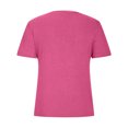 thumbnail image 4 of lmcalzta Womens Ribbed Knit Tops V Neck Short Sleeve Slim Fitting Tshirts Breathable Stretch Basic Tees, 4 of 5