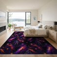 thumbnail image 3 of ODIKA 9'x12' Washable Area Rug Non-Shedding, Easy Care Nebula Motif Sapcerug Arcade Fireworks Anime Cyber Astronaut Playful Expressive for Master Suite, California King, Under Bed, 3 of 7