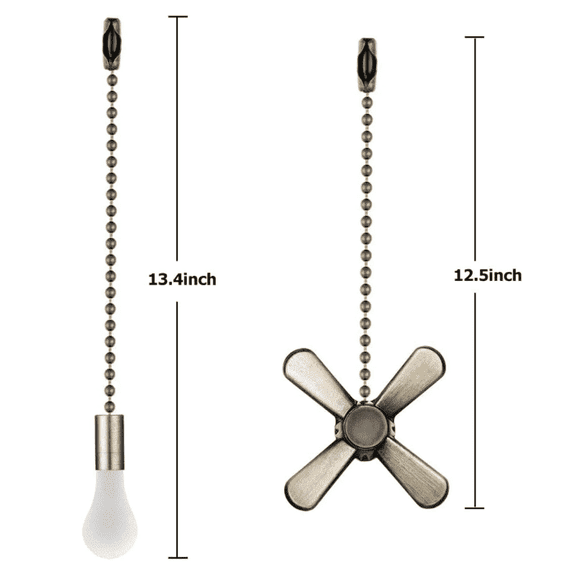 Ivyemons 2Pcs 12 Inch Bronze Ceiling Fan Pull Chain Extension with Pendent for Fan and Light