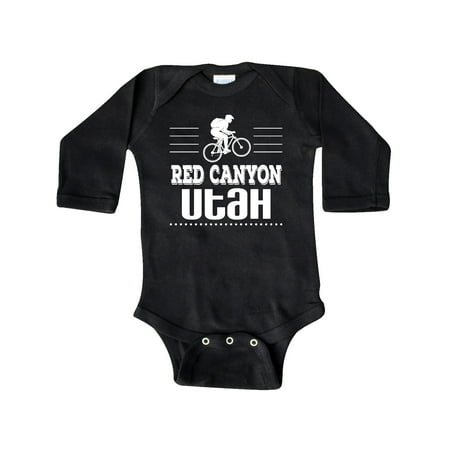 

Inktastic Red Canyon Utah Mountain Biking Gift Baby Boy or Baby Girl Long Sleeve Bodysuit