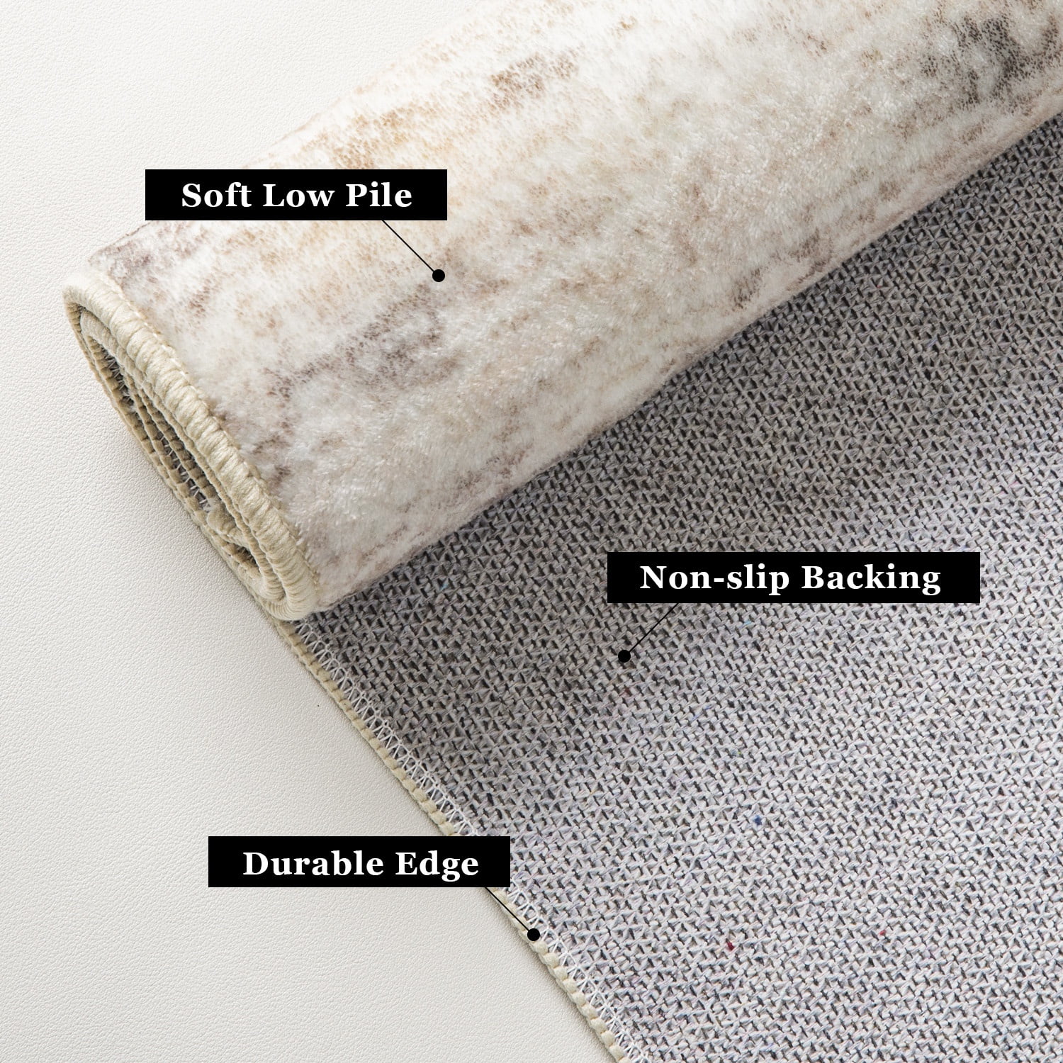Wondo Modern Abstract Area Rugs 4x6, Washable Rugs for Living Room Soft Rugs for Bedroom, Khaki