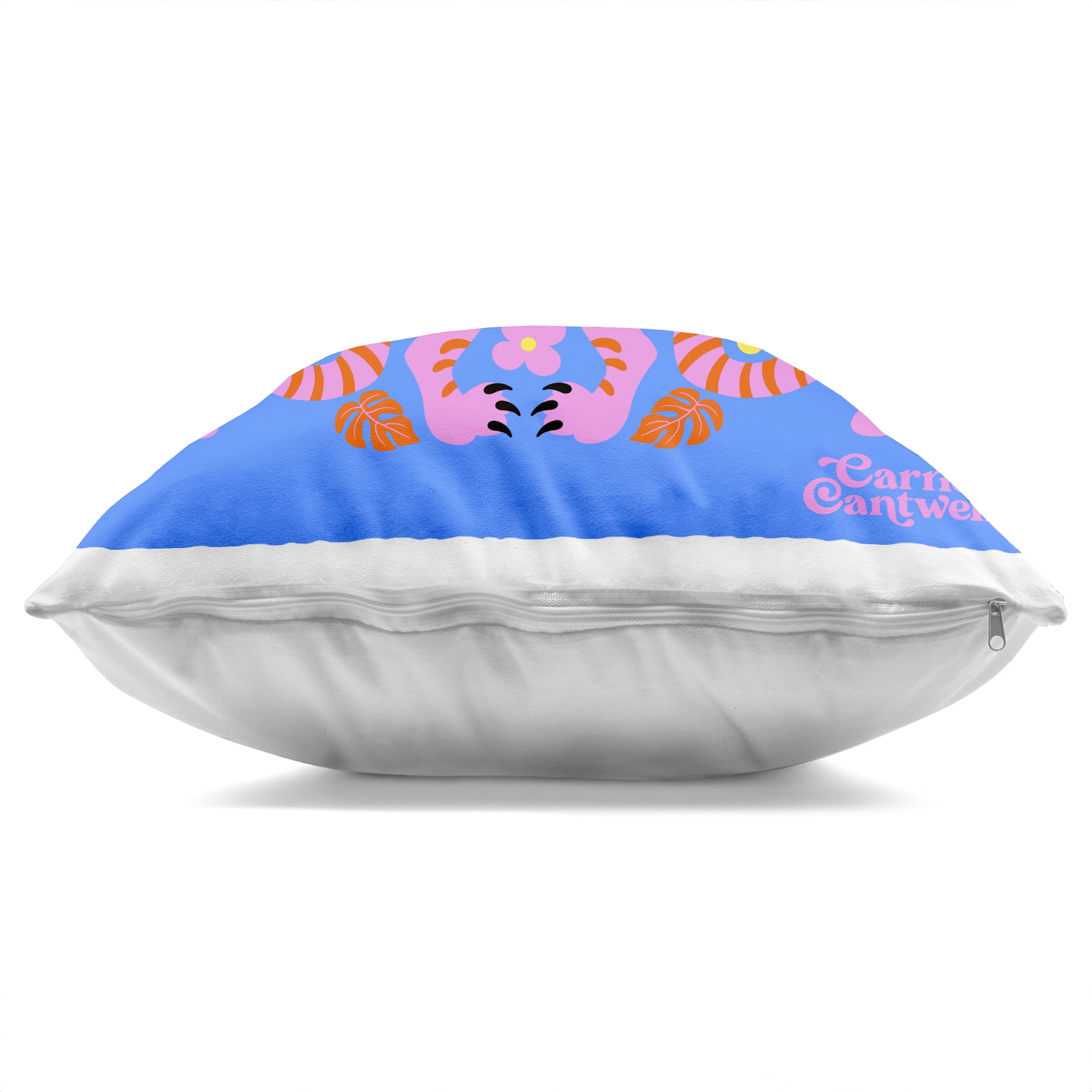 Stupell Industries Pink Tigers and Monstera Decorative Printed Throw Pillow, design by Carrie Cantwell
