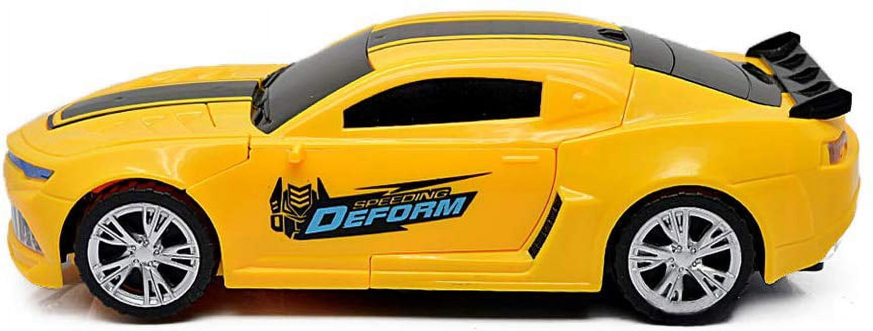 USToyOutlet Autobots Transforming Car - Yellow Bumble Bee Realistic Engine Sounds & Flashing Lights - Yellow