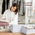 thumbnail image 5 of Closet Organizers Bins 6 Packs - Large Closet Shelf Organizer with Handles, Fabric Trapezoid Storage Bins, Collapsible Storage Cubes for Clothes, Towels, Light Gray, 5 of 14