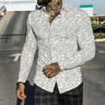 thumbnail image 2 of AMERTEER Hommes Automne Hiver Revers à Poitrine Pleine Impression Plage Chemise à Manches Longues, 2 of 6