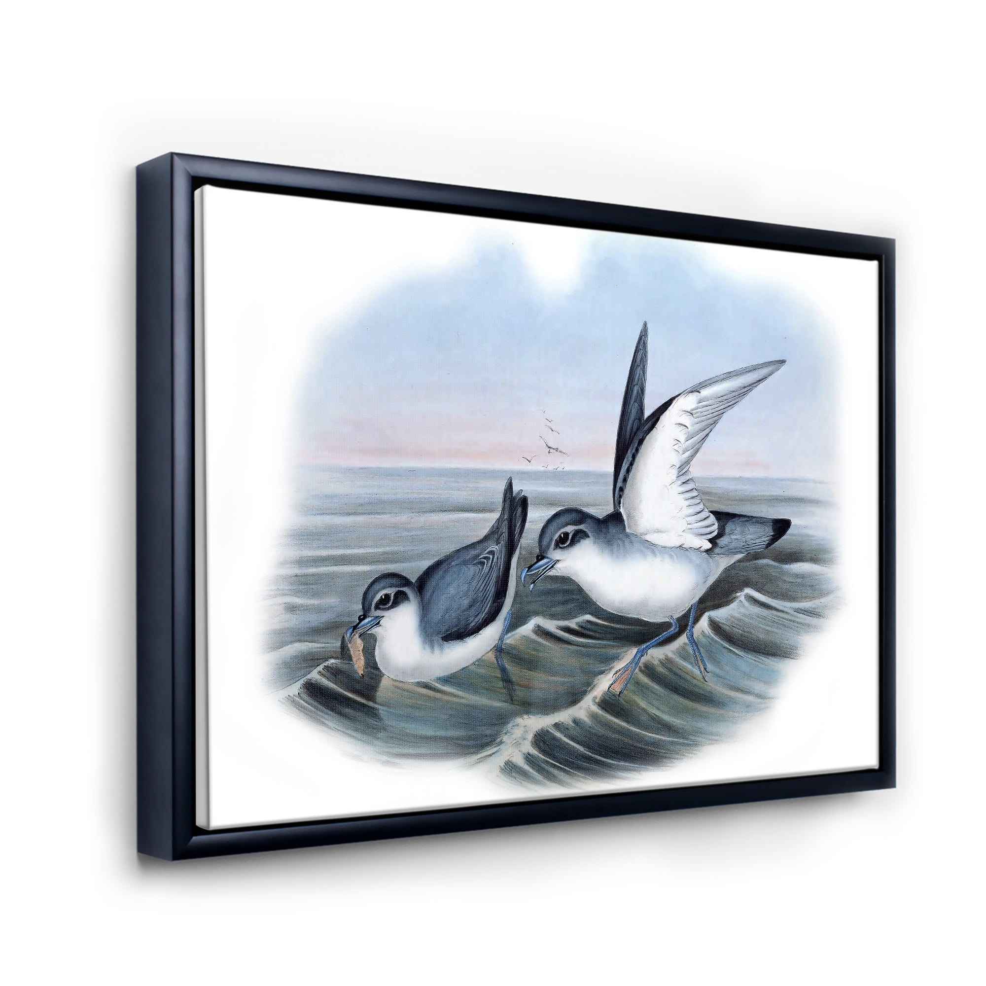 Ancient Bird Life X 40 in x 30 in Framed Painting Canvas Art Print, by Designart