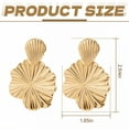thumbnail image 2 of DESIGNICE Statement Earrings for Women,Metal Plated Ruffled Flower Gold Chunky Earrings,Pure Minimal Aesthetic Womens Earrings,Style2, 2 of 7