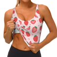 thumbnail image 3 of Balery Strawberry Sujetadores deportivos con espalda cruzada para mujer, acolchados, sin costuras, de alto impacto, ideales para yoga, gimnasio, entrenamiento y fitness.-Medium, 3 of 8
