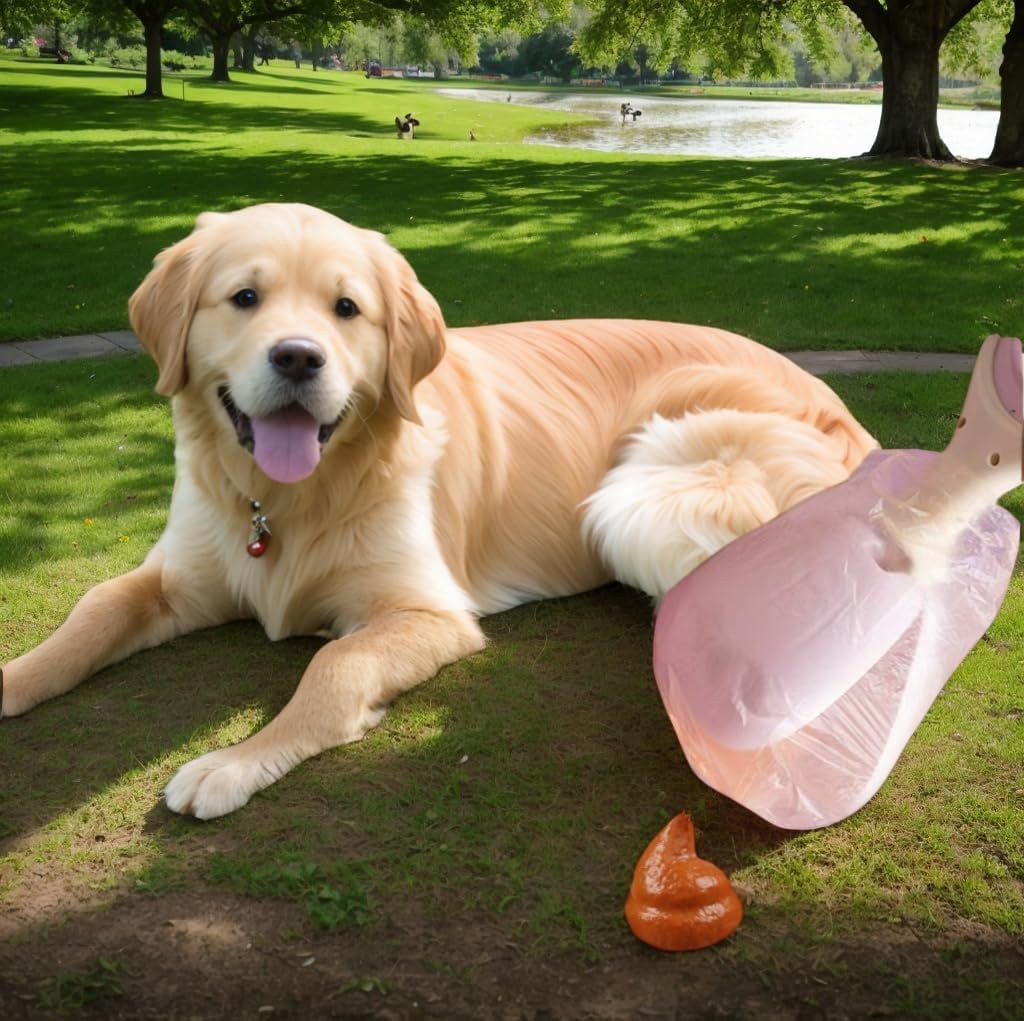 Pet Pooper Scooper with Bag Attachment, Portable, Removes Waste Without Touching, Comes with Waste Bag and Dispenser for Small and Large Dogs, for Yard, Grass, Grit and Dirt Cleanup