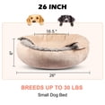 thumbnail image 5 of Dog Beds For Small Medium Dogs With Hooded Blanket  Cozy Cuddler Luxury Puppy Pet Bed Attached Donut Round Calming Burrow Cave Machine Washable 26 Inch, 5 of 8