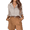 Brown, variant on SOMER Button Down Shirts for Women Long Sleeve Womans Tops Smocked Cuffed Blouses for Women Dressy Collared Casual Shirts with Pocket