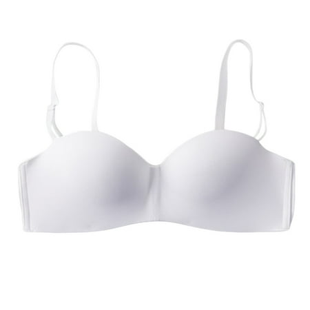 

Spdoo Strapless Bra for Womens Wireless One-pieces Gather Bra White 34