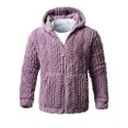 thumbnail image 3 of Chiccall Men's Fuzzy Jackets Soft Warm Fleece Zip Up Plushy Hoodie Long Sleeve Fall Winter Casual Knitted Sweater Coats with Pocket, 3 of 7