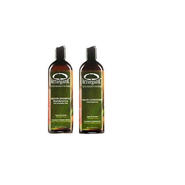 SET DE POST-TRATAMIENTO DE KERATINA ORGÁNICA - CHAMPÚ SIN SAL NI SULFATOS 16oz + ACONDICIONADOR 16oz