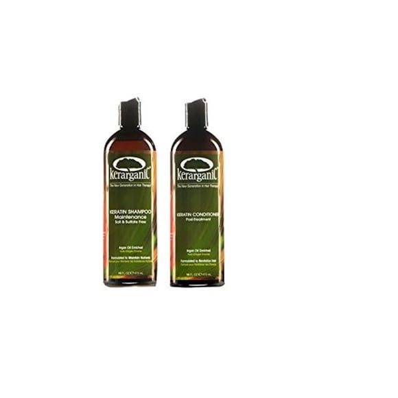 SET DE POST-TRATAMIENTO DE KERATINA ORGÁNICA - CHAMPÚ SIN SAL NI SULFATOS 16oz + ACONDICIONADOR 16oz