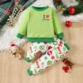 thumbnail image 2 of Toimothcn Toddler Baby Girls Outfits Long Sleeve Crew Neck Cute Sweet Merry Christmas Printed Pullover Sweatshirts Pants With Elastic Drawstring 2Pcs Outfits Set Warm Loose Fit Sets, 2 of 9