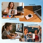 Ourlife 5K Digital Camera for Vlogging, 72MP with Autofocus 16X Digital Zoom, Travel Compact Camera with Flash, 64GB Card & 2 Batteries, Pink