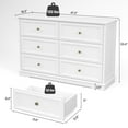 thumbnail image 3 of 6 Drawer Chest of Drawers, Modern Storage Cabinet Dresser Organizer Unit with Antique Bronze Round Handles for Living Room, Closet, Hallway, Entryway，White, 3 of 13