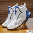 thumbnail image 4 of Men's High-Top Sneakers - Lace-Up Sneakers with Arch Support and EVA Cushioning - Breathable Fitness, Basketball, Running Shoes - All-Season Anti-Slip Sole - Lace-Up Closure with White Laces, 4 of 9