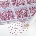 thumbnail image 3 of Gemas de uñas rosas Rhinestones BEADSLAND, cristal redondo, 7200 unidades, 3 of 5