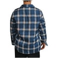 thumbnail image 5 of Feancey Weekly Sales Men's Flannel Shirt Jacket Thick Fleece Lined Jackets Fashion Plaid Sherpa Coat Casual Button Down Long Sleeve Warm Winter Coats with Pockets Blue XL, 5 of 7