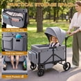 thumbnail image 2 of Vomeast Single Seat Wagon Stroller for Kids, Outdoor Baby Stroller, 5-Piont Harness & Canopy,All-Terrain,Gray, 2 of 11