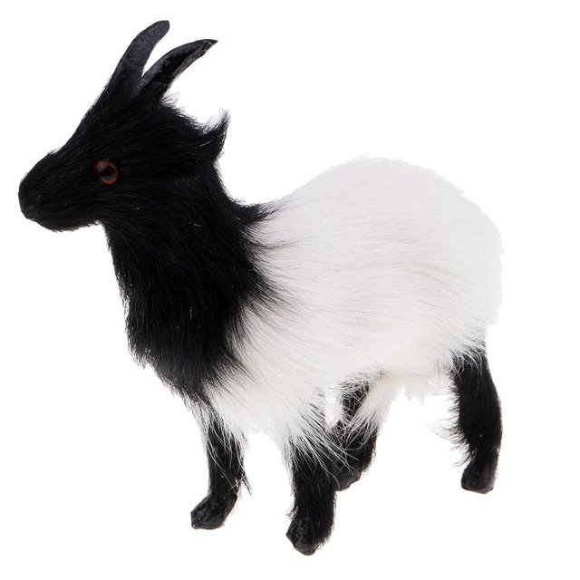Mini simulación de cabra oveja animal muñecos de peluche niños juguete árbol decoración Blanco negro
