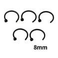 thumbnail image 3 of Worallymy 5 piezas unisex diseño simple nariz anillo falso nariz pin gancho en forma de C fina joyería nasal de acero inoxidable 0.315 in negro Worallymy JD735811916, 3 of 7