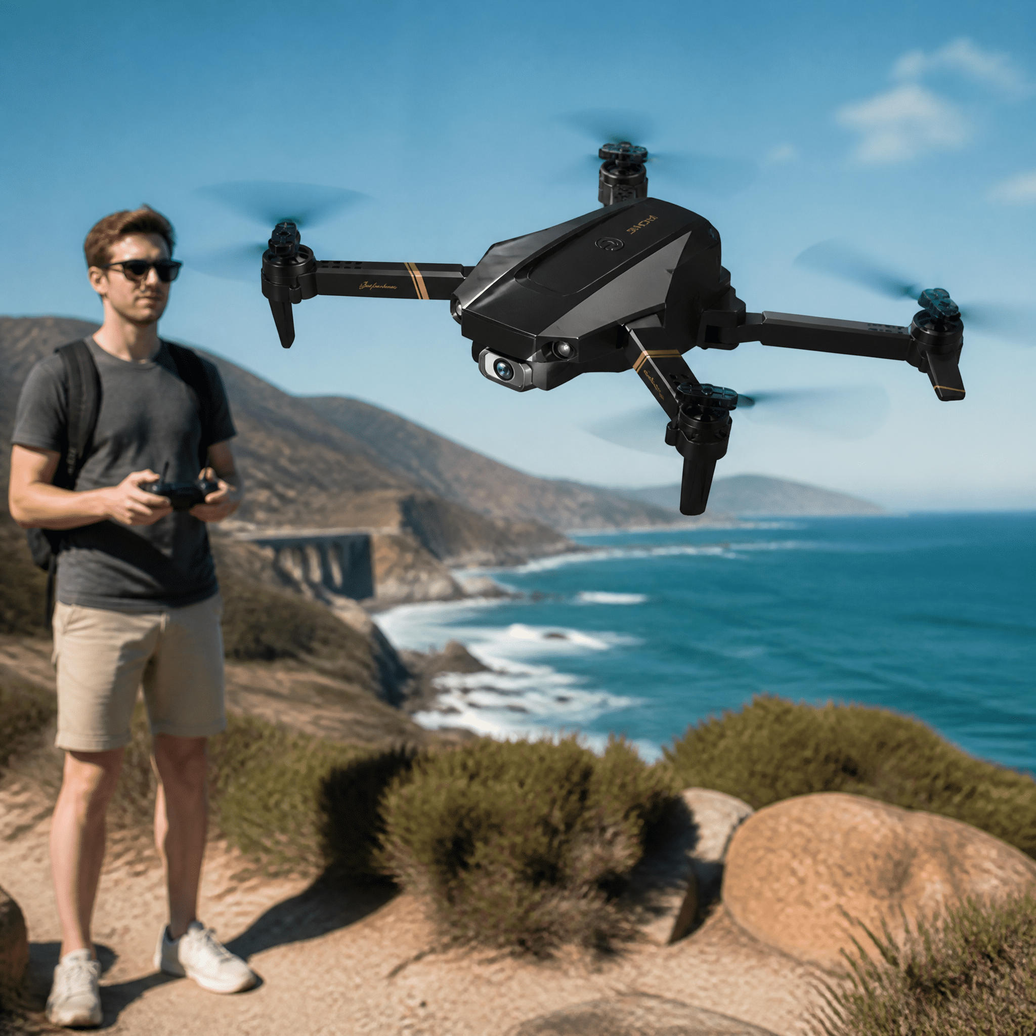 Foldable RC Drone with 1080P Camera for Adults Beginners & Kids, FPV Quadcopter Toy Gift, 2 Batteries & Carrying Case, One‑Key Start, Headless Mode, Waypoint Flight, 360° Flips