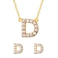 thumbnail image 7 of Brilliance Fine Women's Sterling Silver 14kt Gold Plated Cubic Zirconia Initial D Pendant Set, 7 of 7