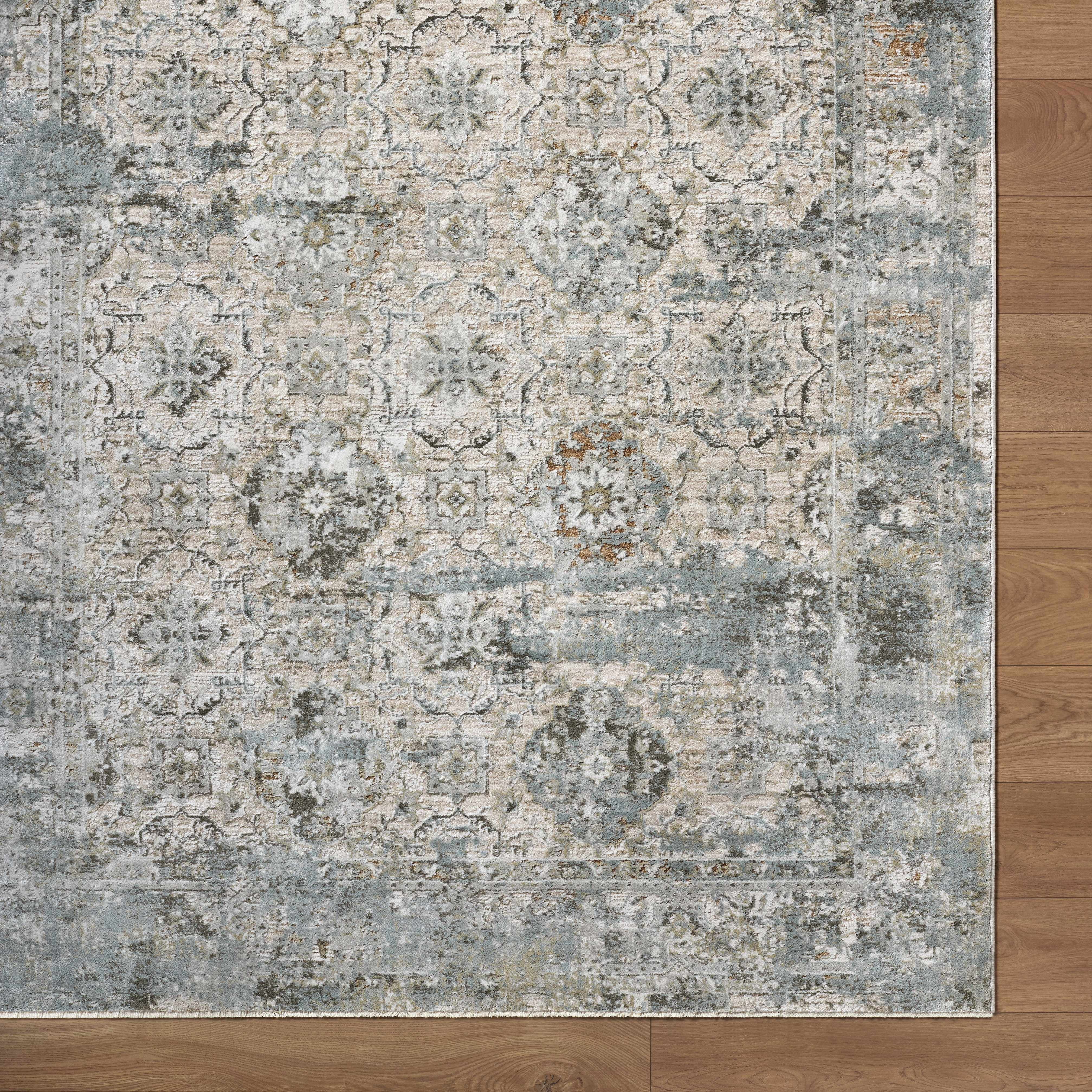 Hauteloom Njema Living Room, Bedroom Area Rug - Traditional - LightGray, Charcoal, Cream - 7'10" x 10'2"