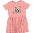 thumbnail image 3 of Inktastic Woodland Raccoon Spring Flowers Girls Toddler Dress, 3 of 5